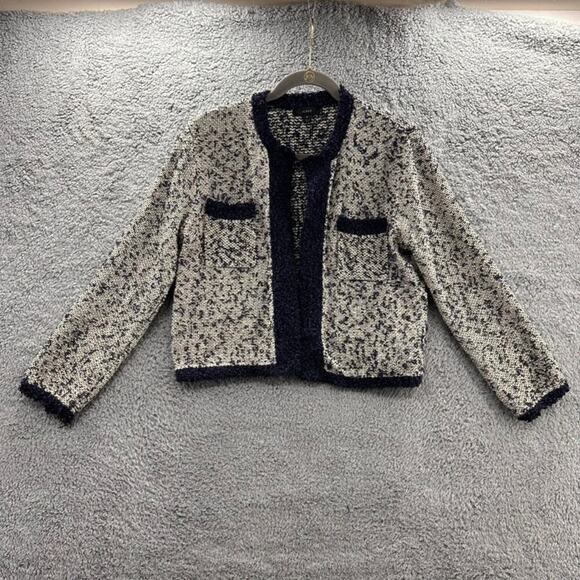 J. Crew Women's Medium Crop Long Sleeve Jacket Open Front Office Work Business - Picture 1 of 10